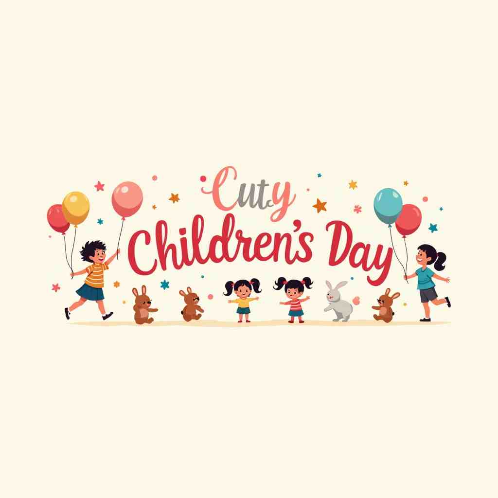 Cute children's day vector graphics design
